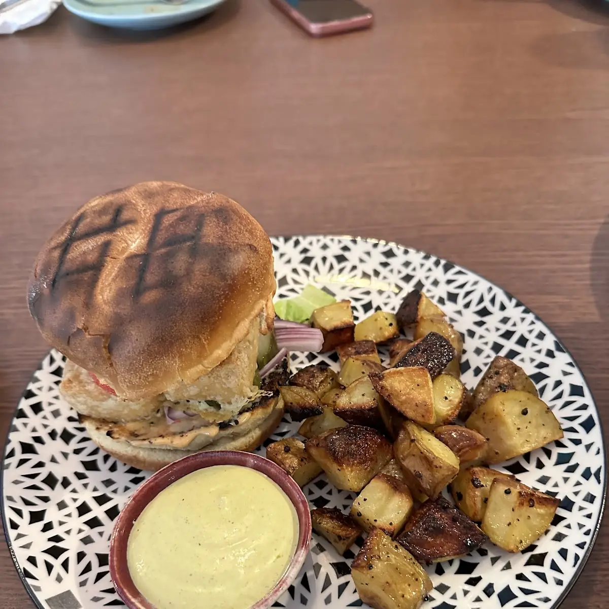 Tofu Burger with Roasted Potatoes, The Montrose Local