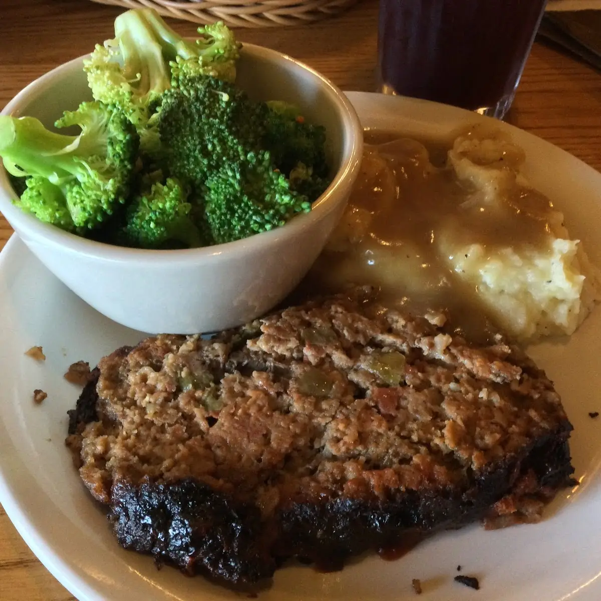 Meatloaf & Mashed Potatoes with Steamed Broccoli