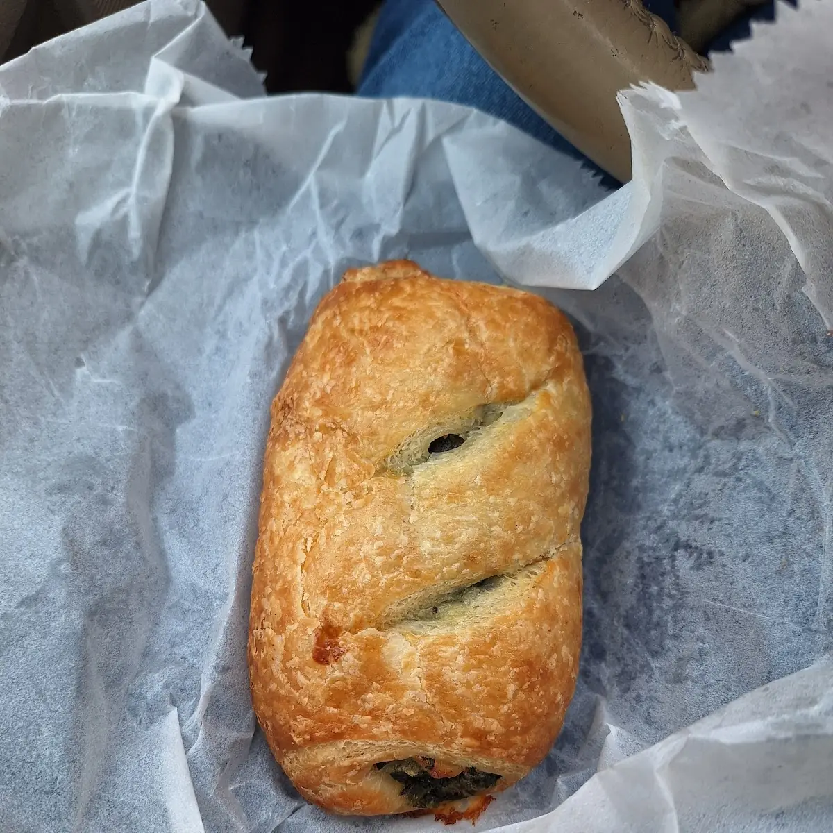 Spinach Feta Stuffed Croissant