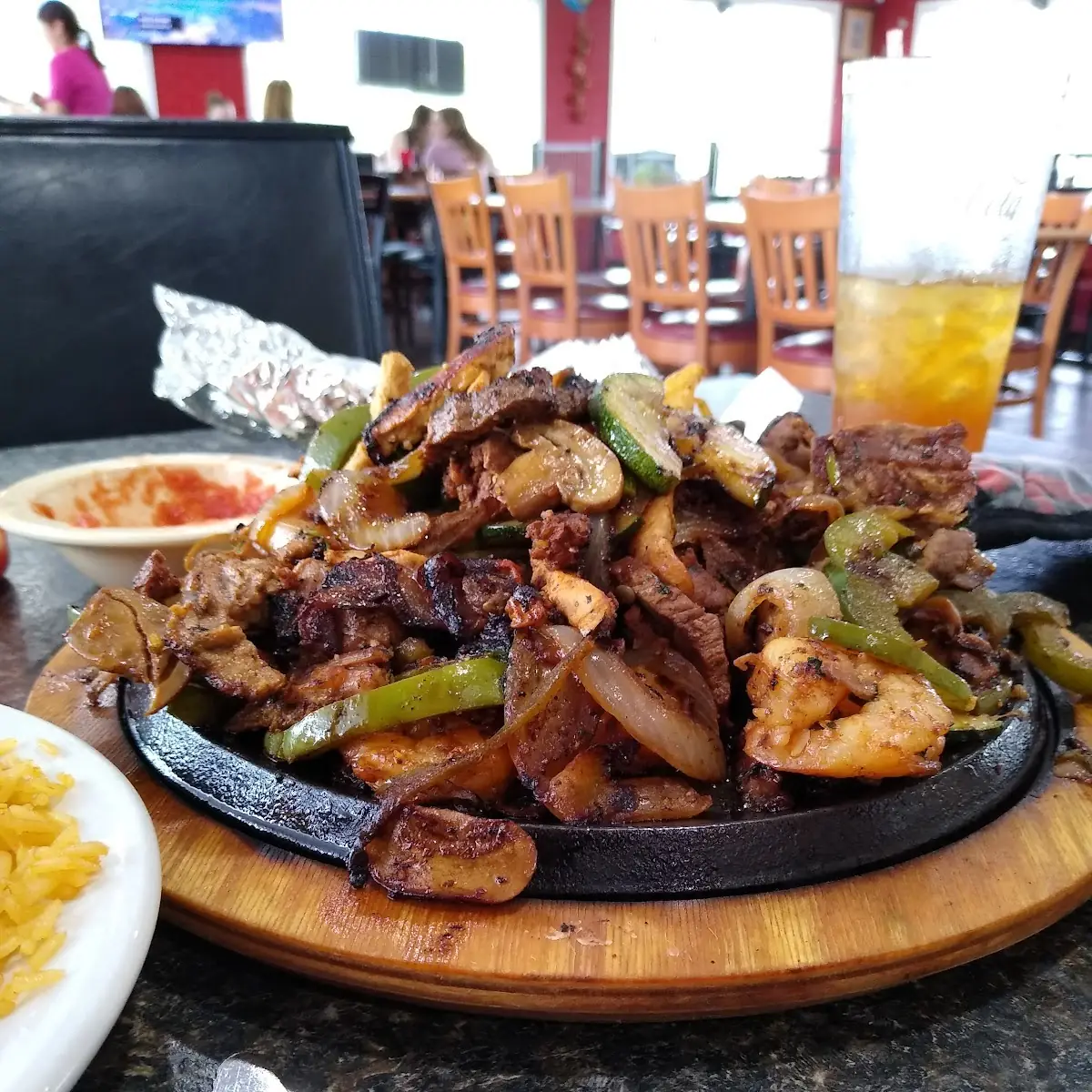 Shrimp Beef and Chicken Fajitas