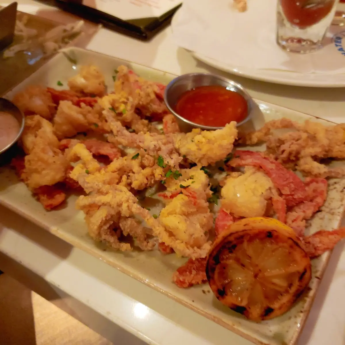 Crispy Fried Calamari and Shrimp Appetizer