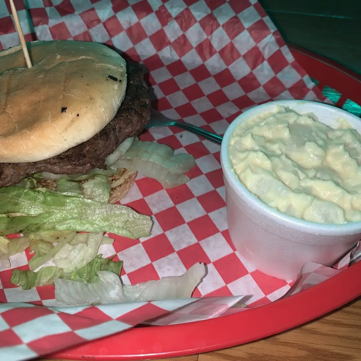 Burger and Potato Salad