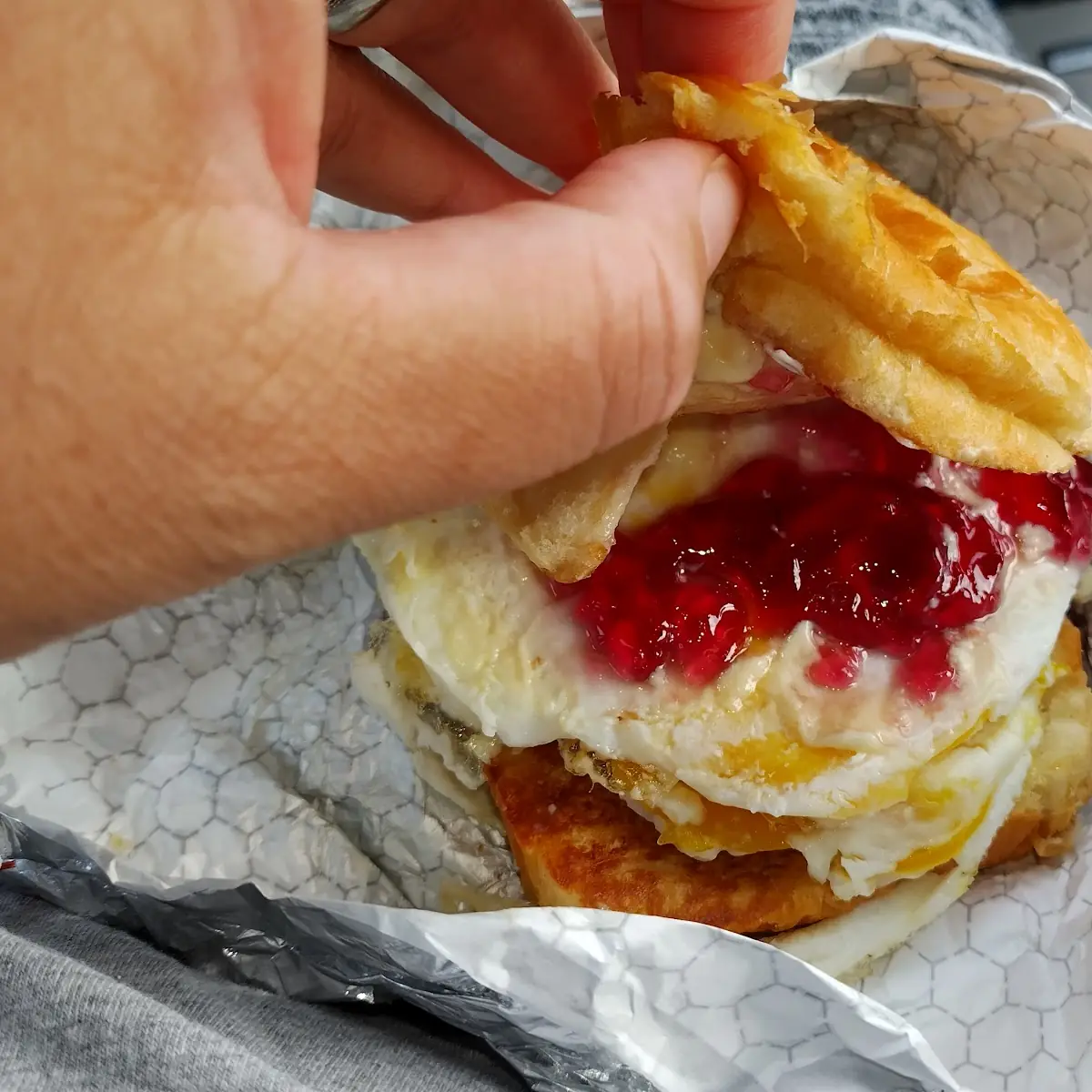 Egg Swiss Cheese Croissant Sandwich