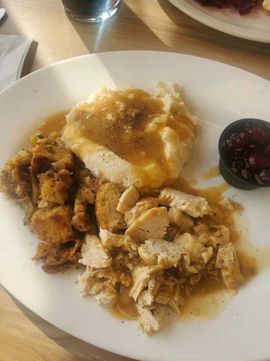 Turkey Mashed Potatoes Stuffing and Cranberries