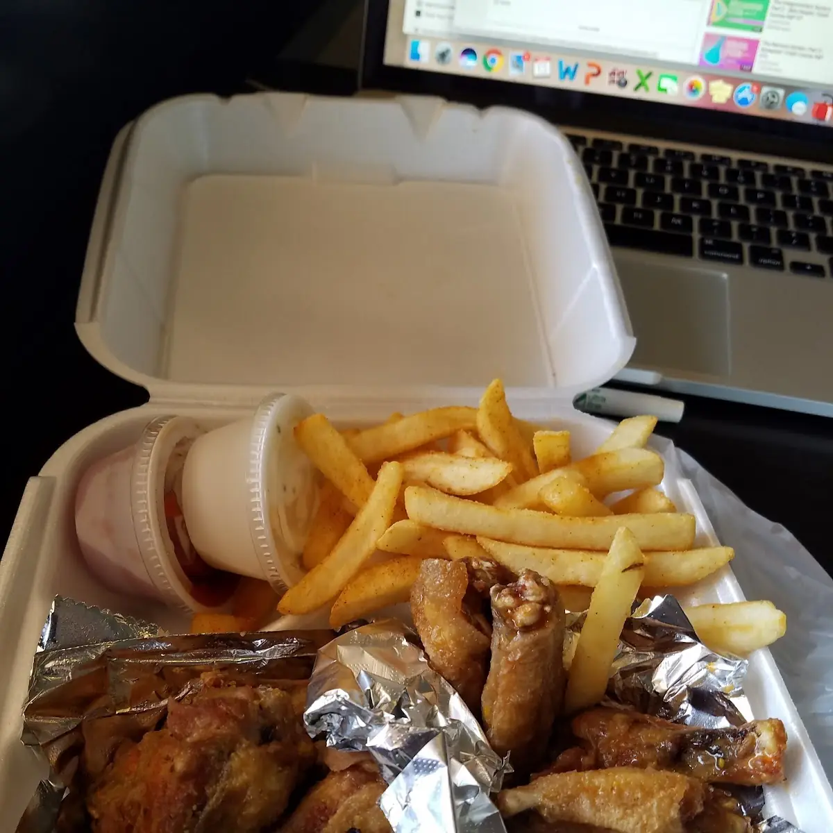 Lemon Pepper Wings and Fries