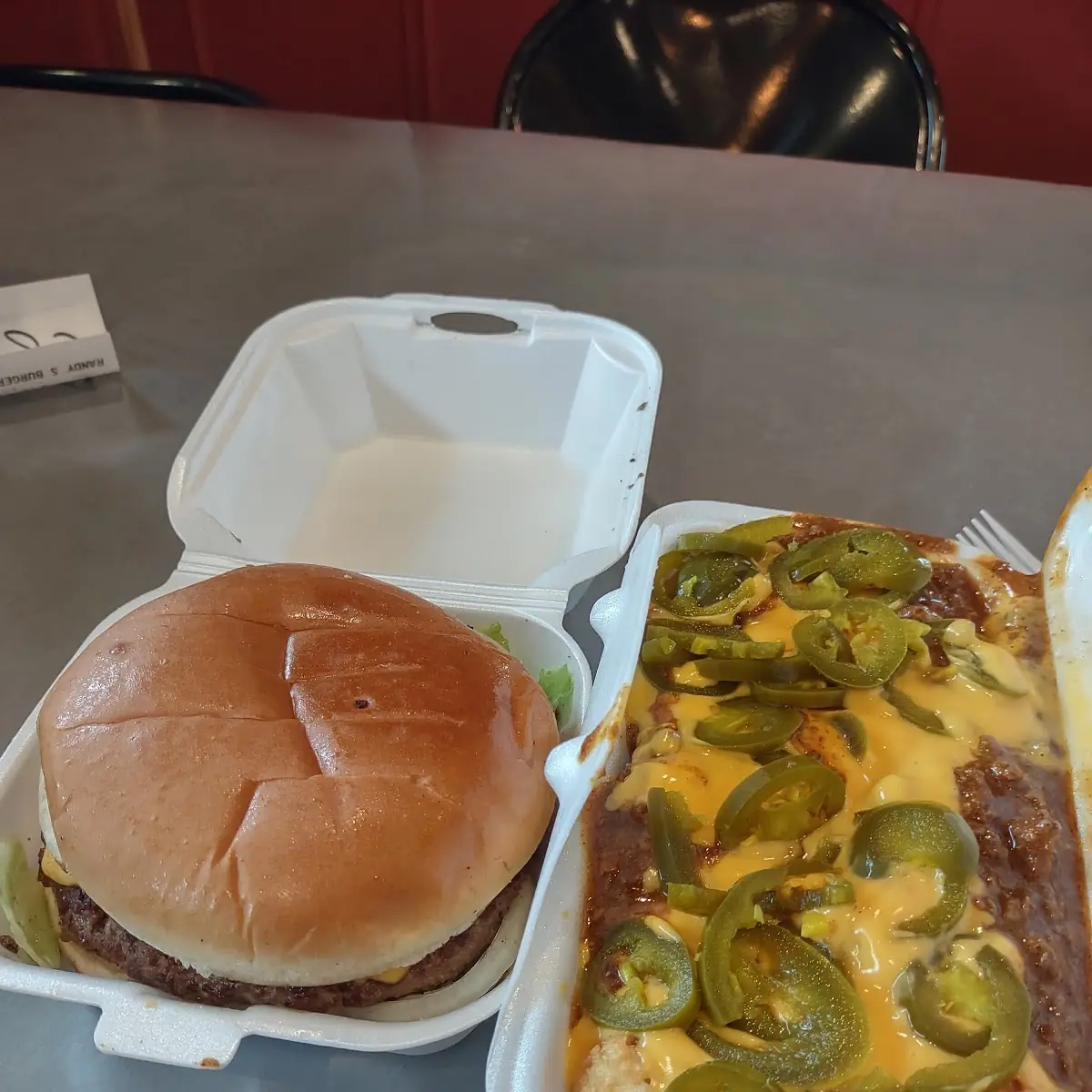 Cheeseburger with Chili Cheese Tots