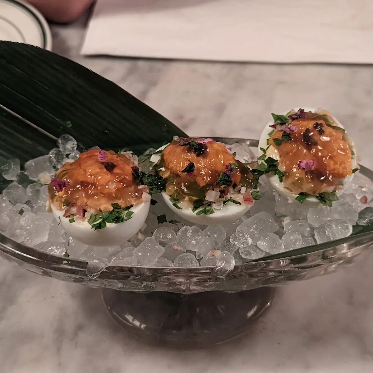 Deviled Eggs with Salmon and Roe