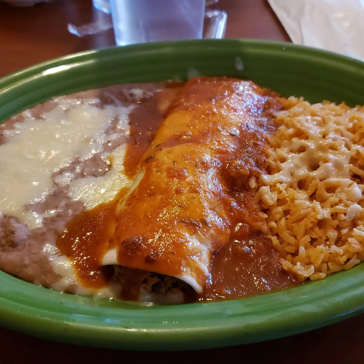 Beef Burrito with Rice and Beans