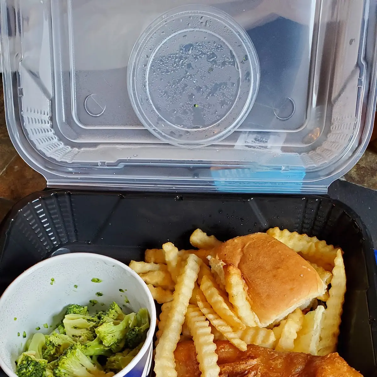 Beer Battered Fish Fries and Broccoli