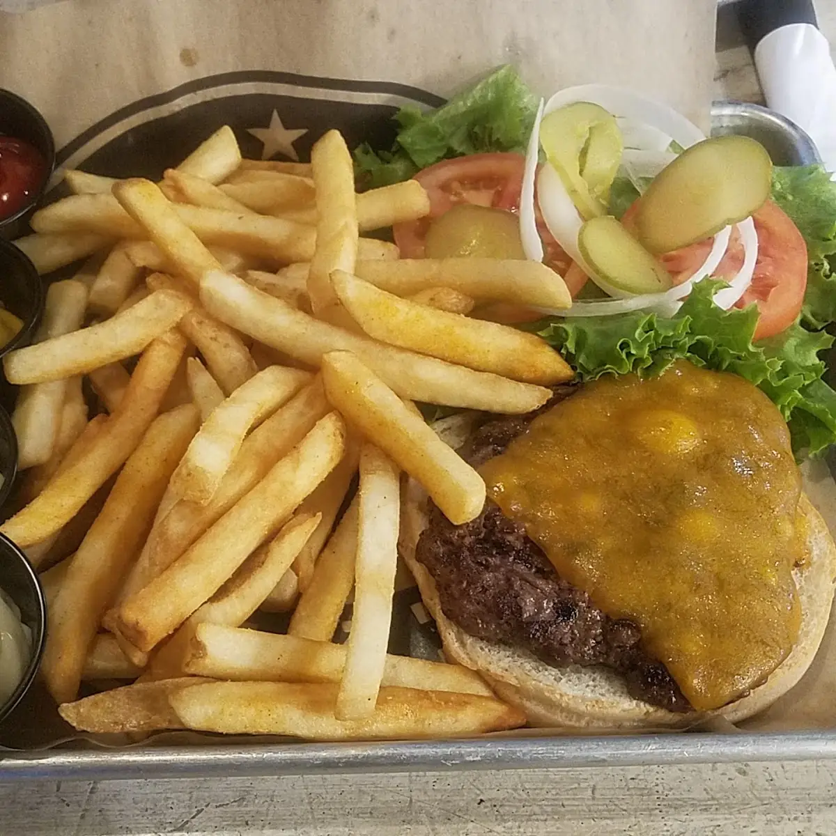 Cheese Burger and Fries