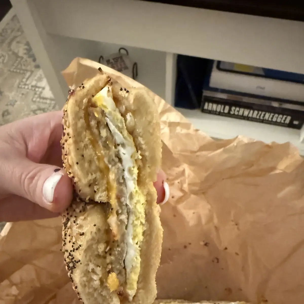 Everything Bagel Sausage Egg and Cheese