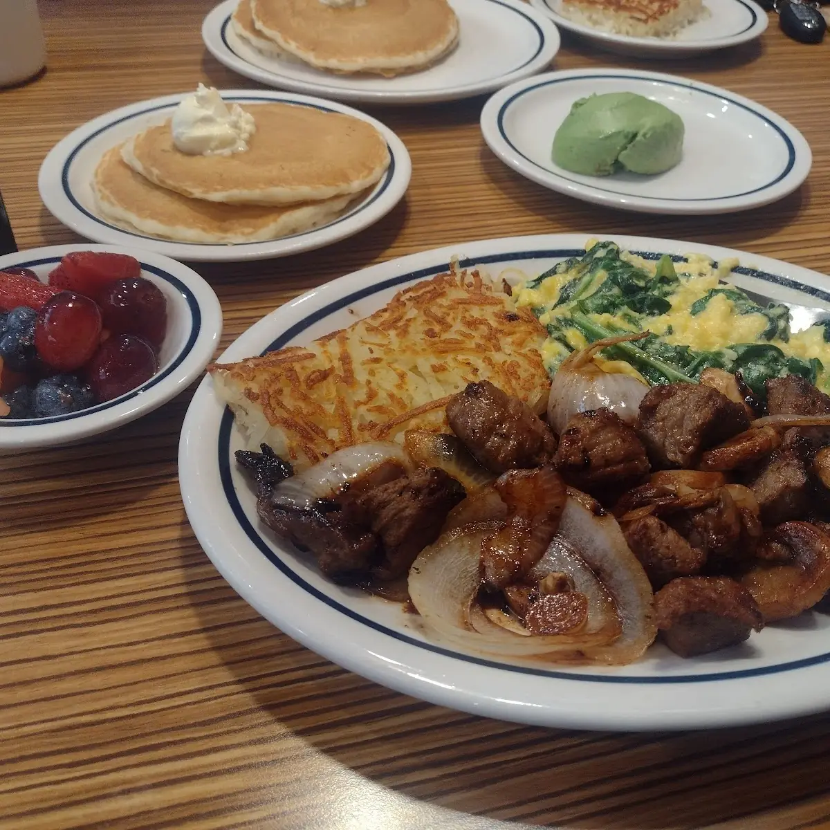 Sirloin Tips Hash Browns Eggs with Cheese and Spinach