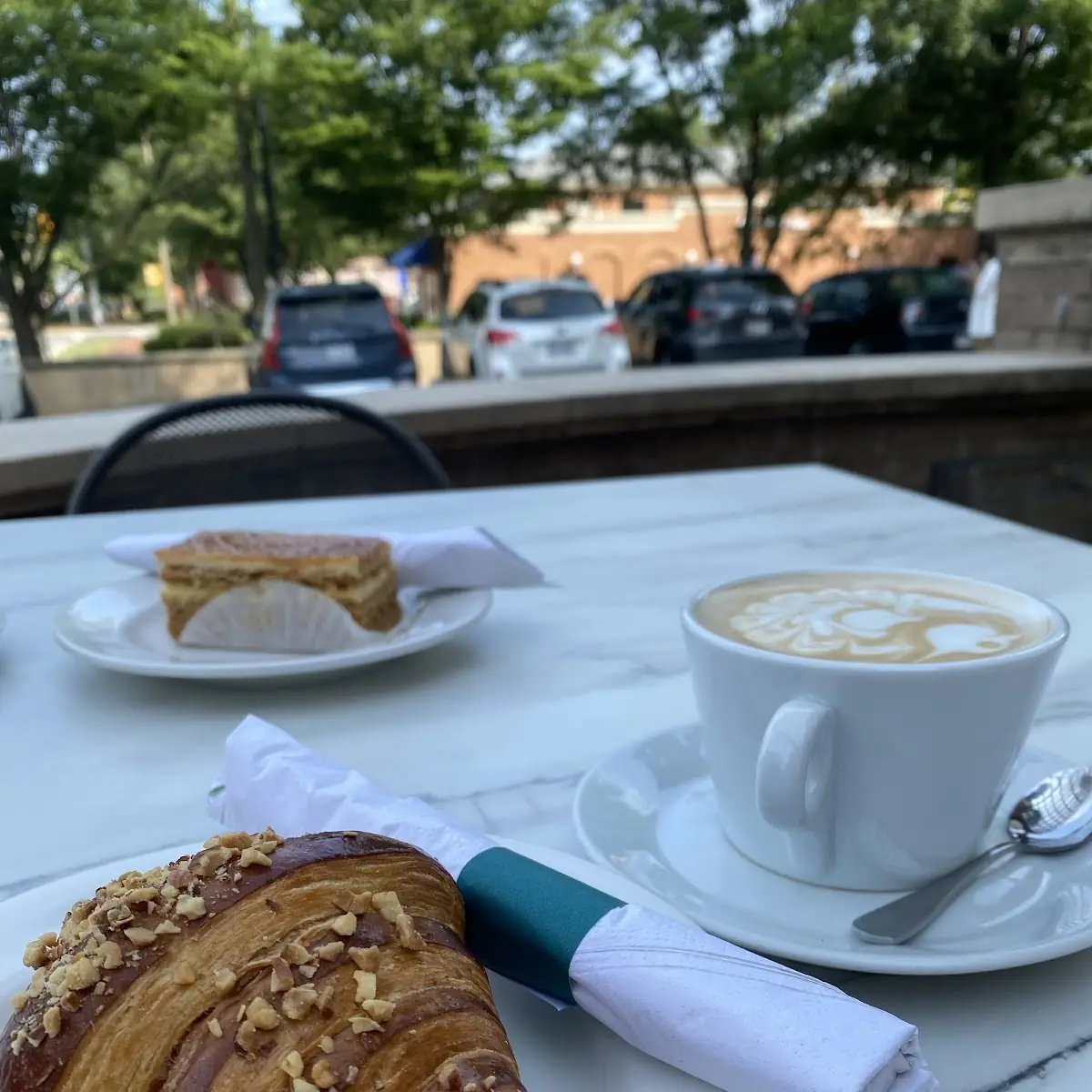 Almond Croissant with Cappuccino