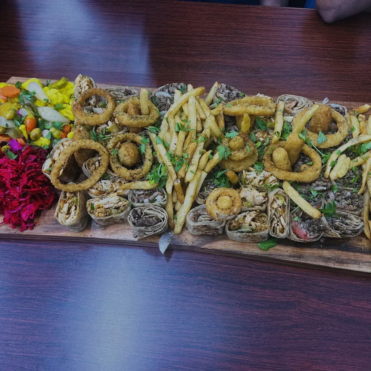 Hello Mini Fluffy Pitas (10 Pitas, 10 Piece Onions Rings, 5 Piece Mozzarella Sticks, 5 Piece Jalepeno Poppers, & Fries)