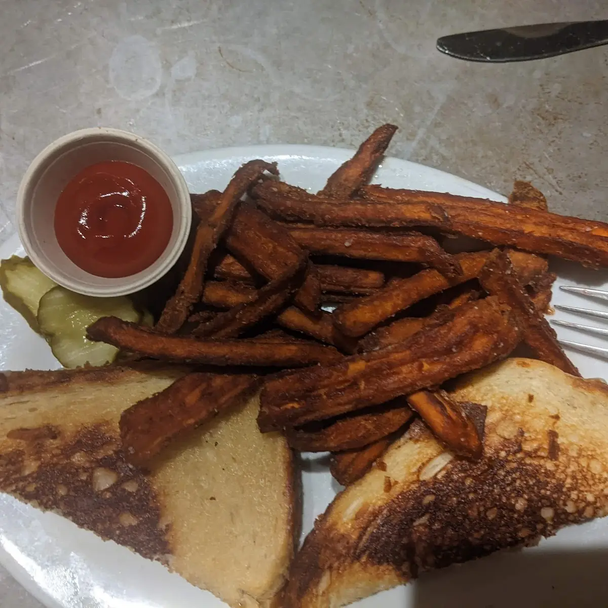 Grilled Cheese with Sweet Potato Fries