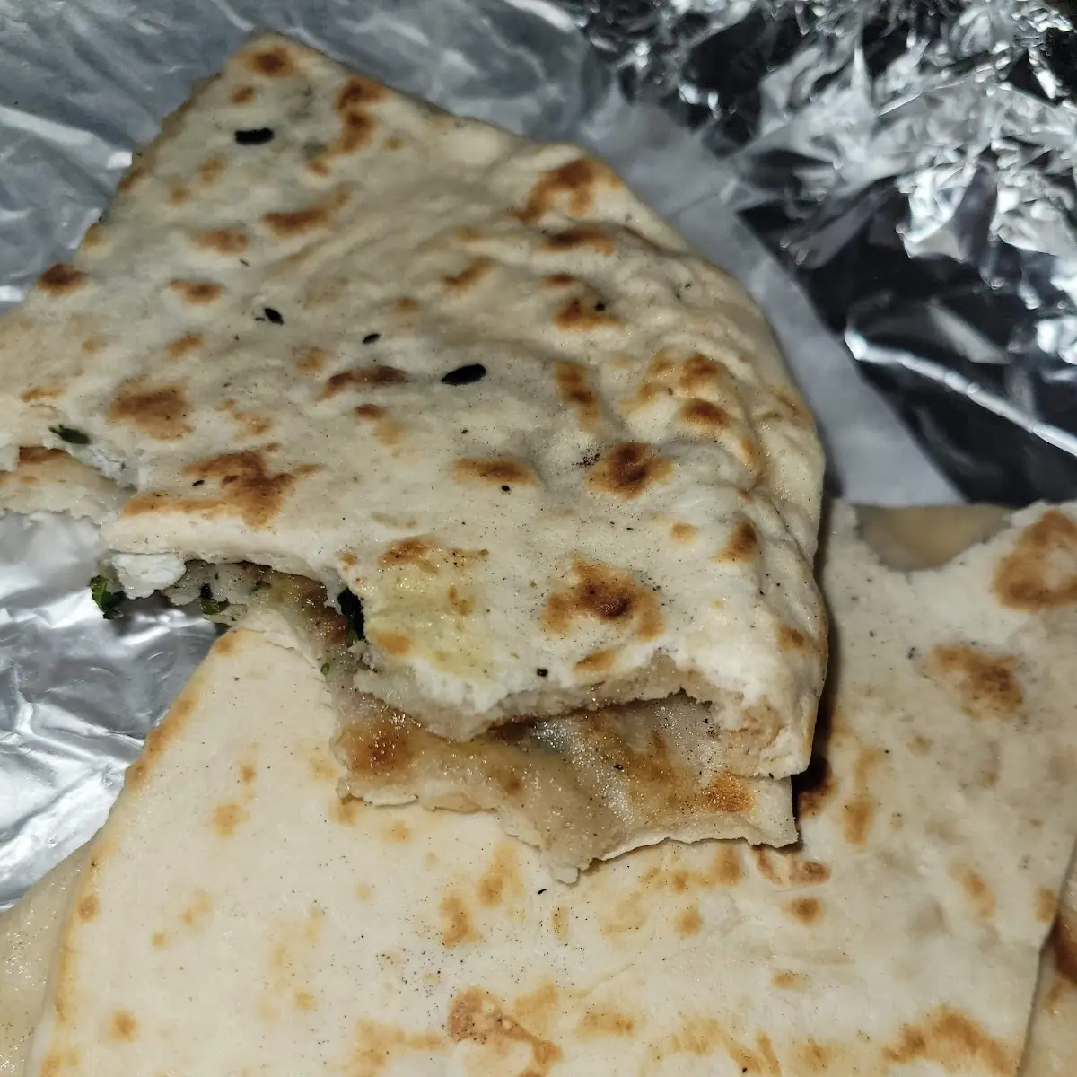 Naan with Goat Cheese and Spinach