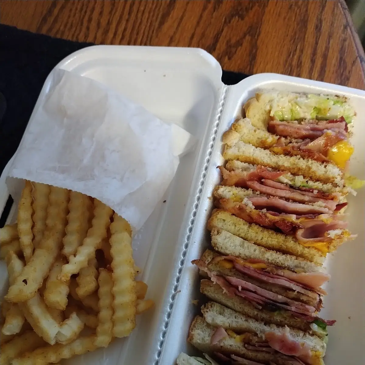 Club Sandwich and Fries