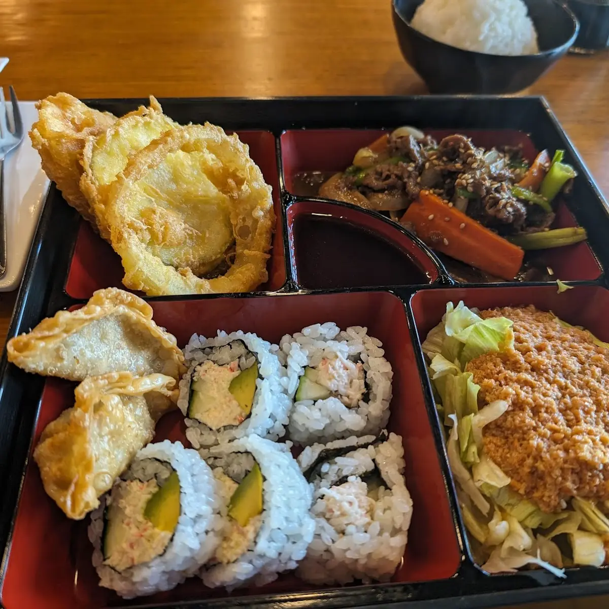 Assorted Sushi and Tempura Bento Box