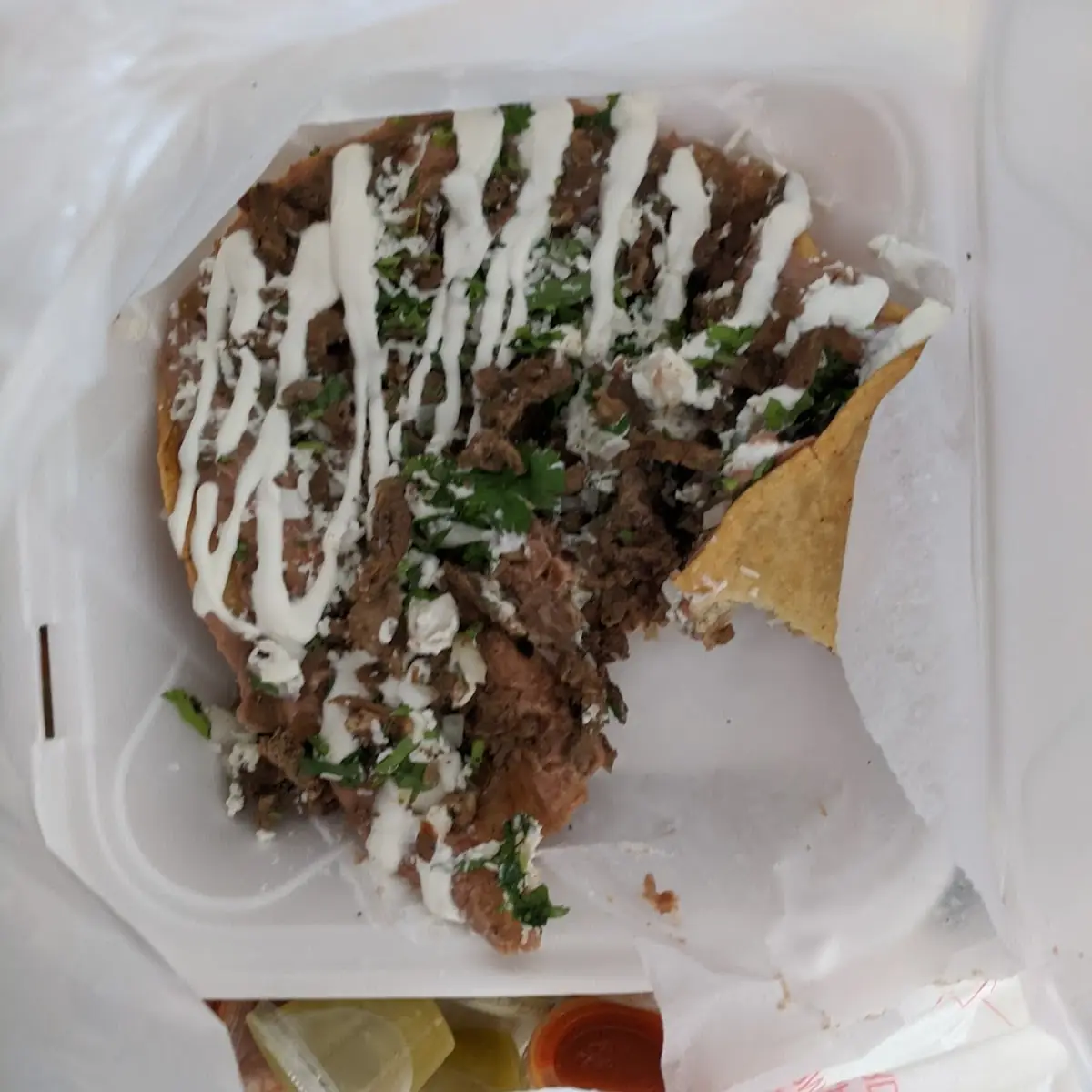 Huarache with Carne Asada