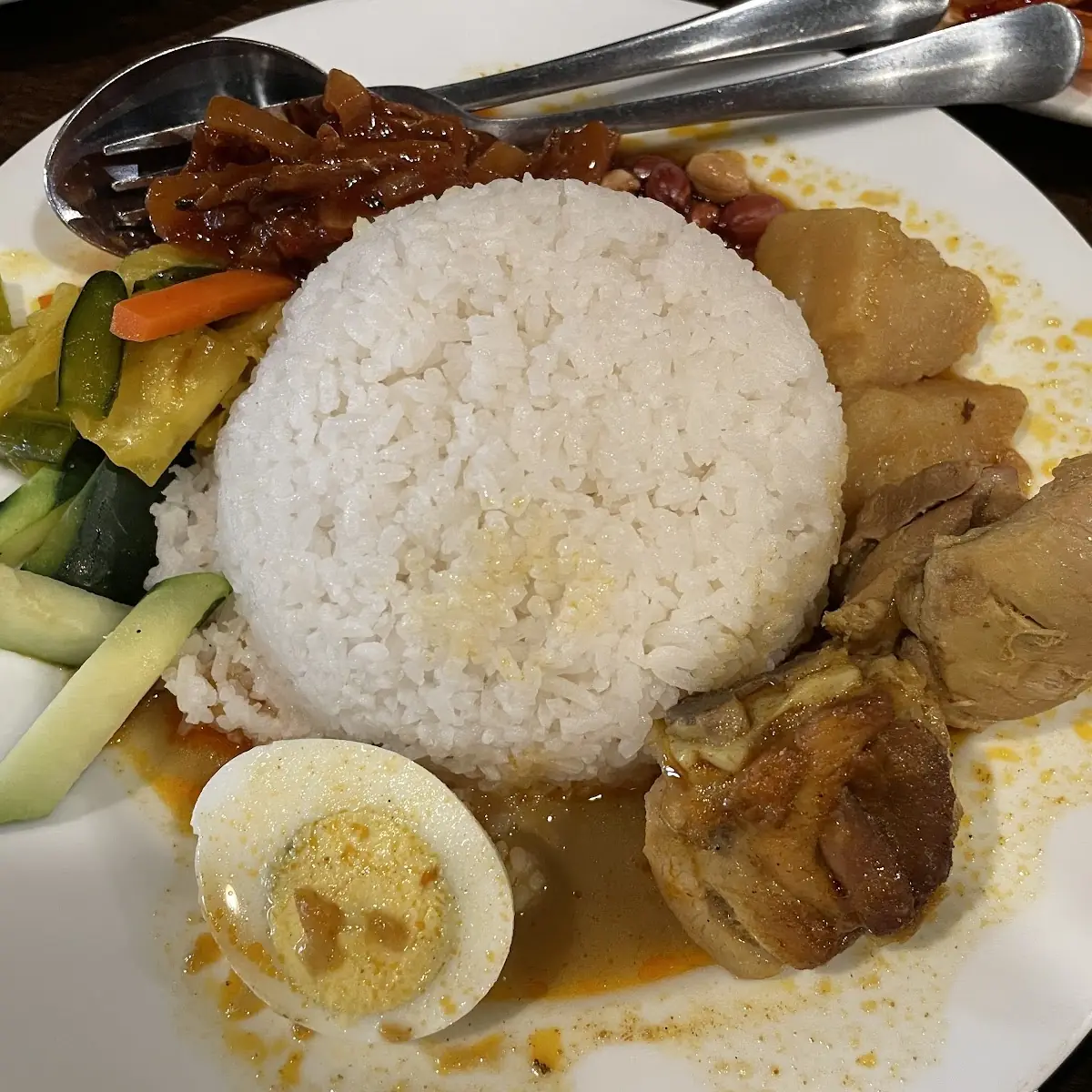 Nasi Lemak with Fried Chicken