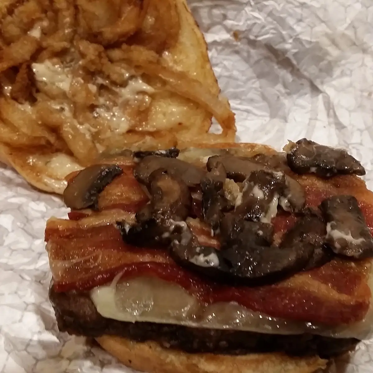 Smoky Mountain Mushroom Burger Inside