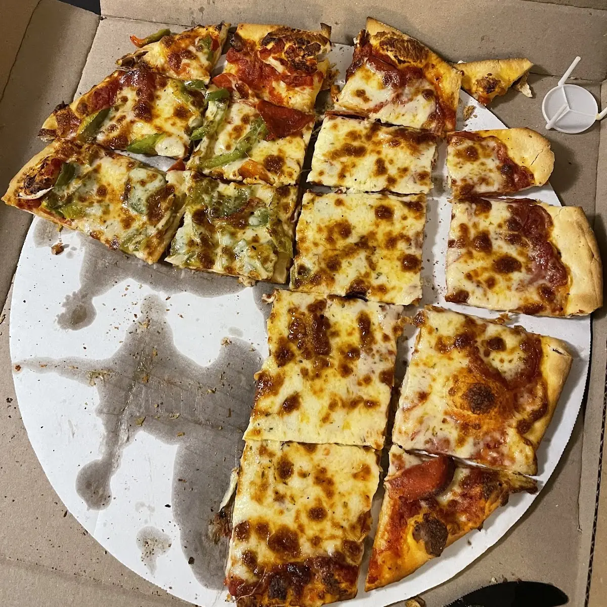 Pepperoni Pizza with Half Green Pepper