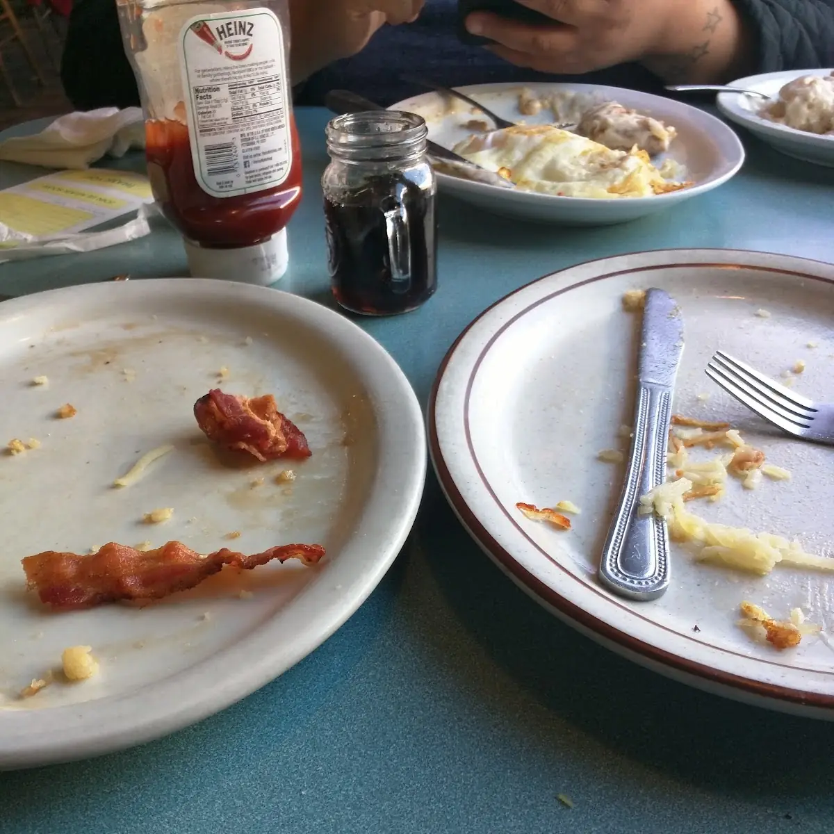 Bacon Scrambled Eggs and Three Stacks Pancake