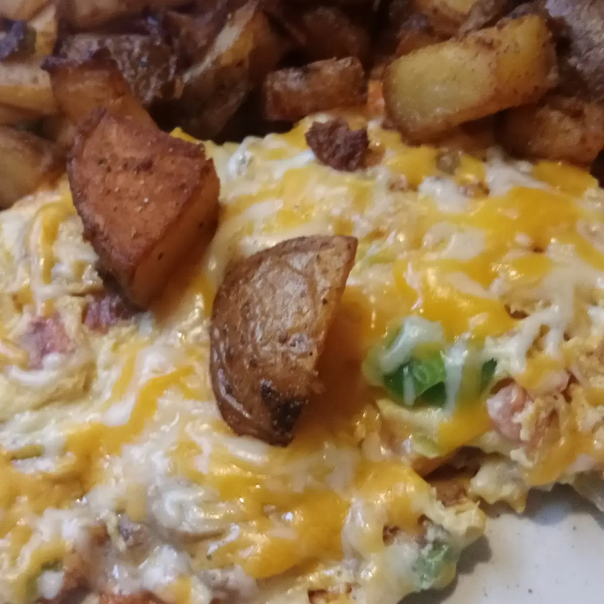 Veggie Omelette with Hot Cakes