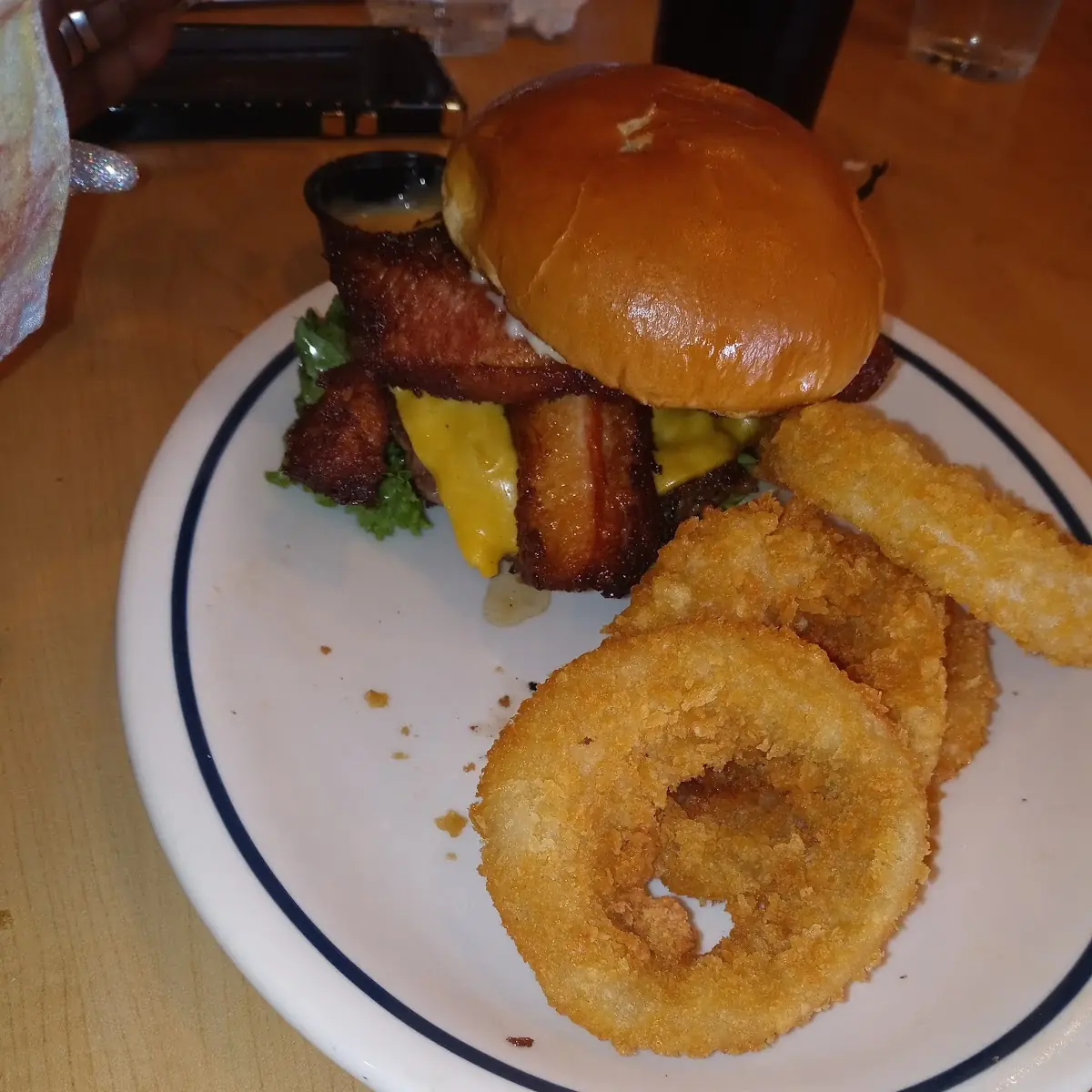 A Bacon Burger in Onion Rings