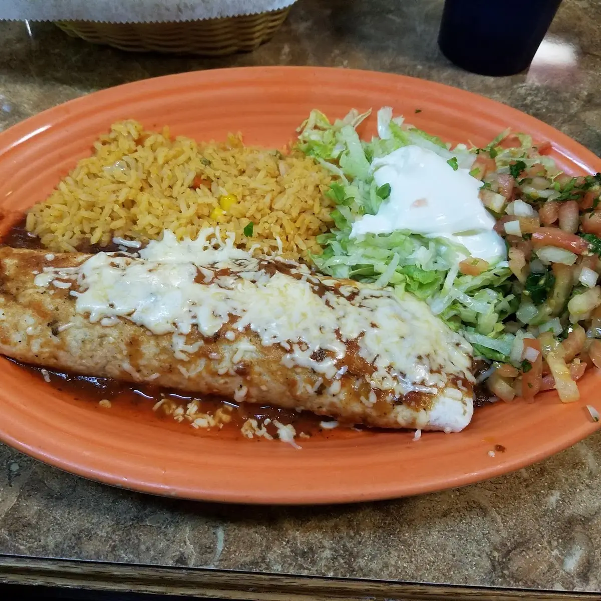 1 Cheese Enchilada Rice & Beans