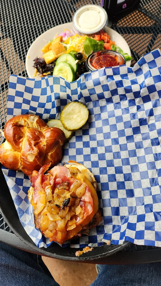 Bison Burger with Side Salad