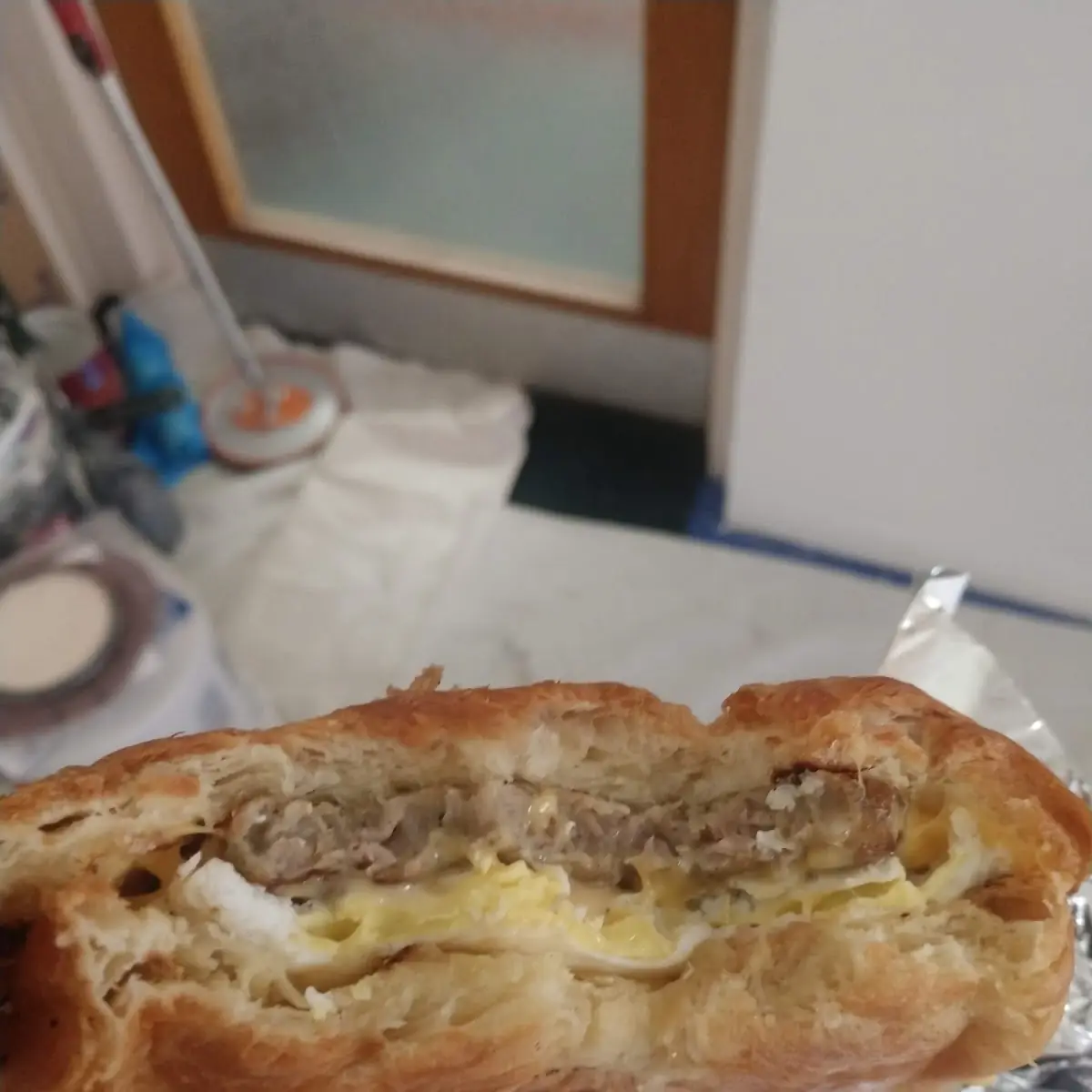 Sausage Egg and Cheese on Croissant