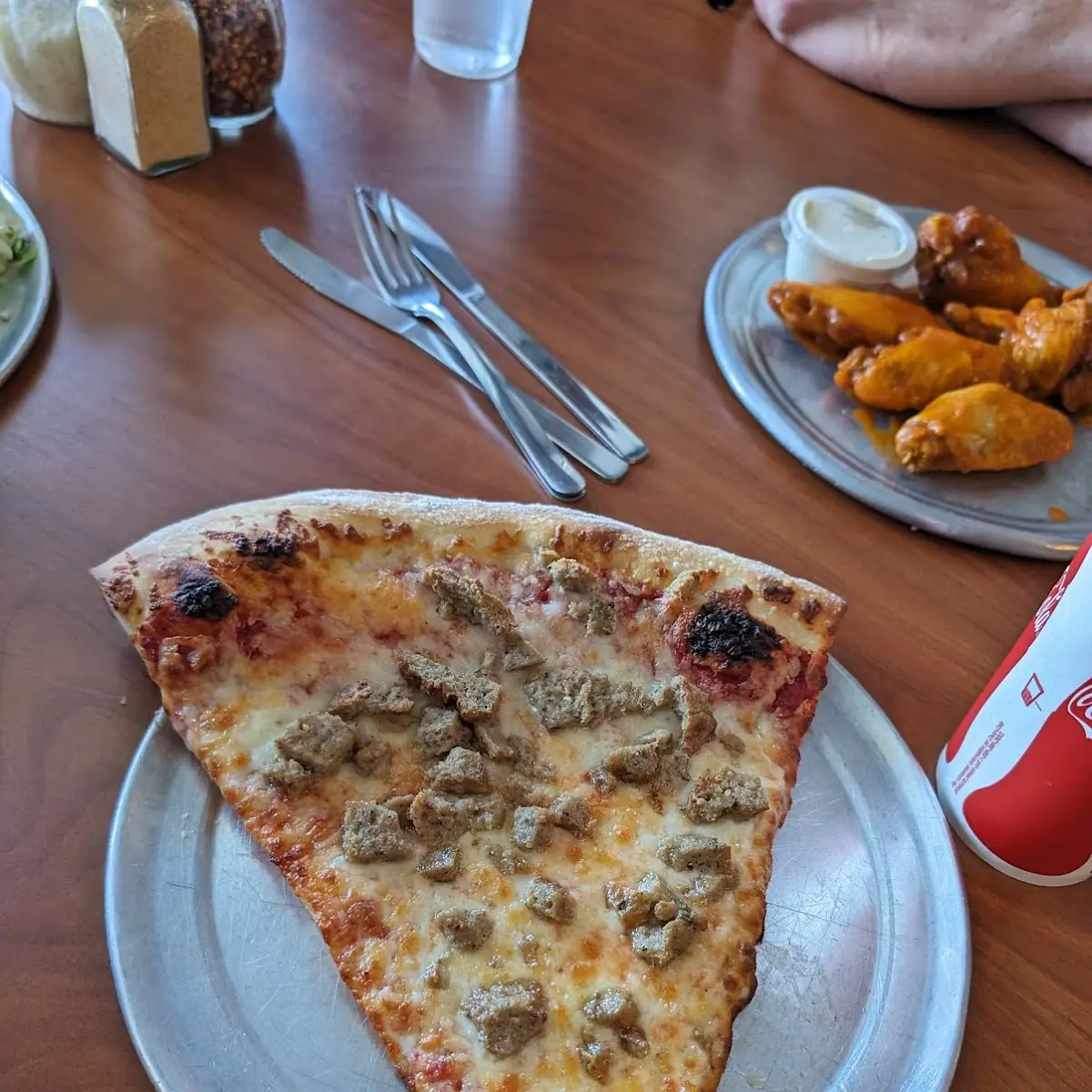 Ground Beef Pizza Slice
