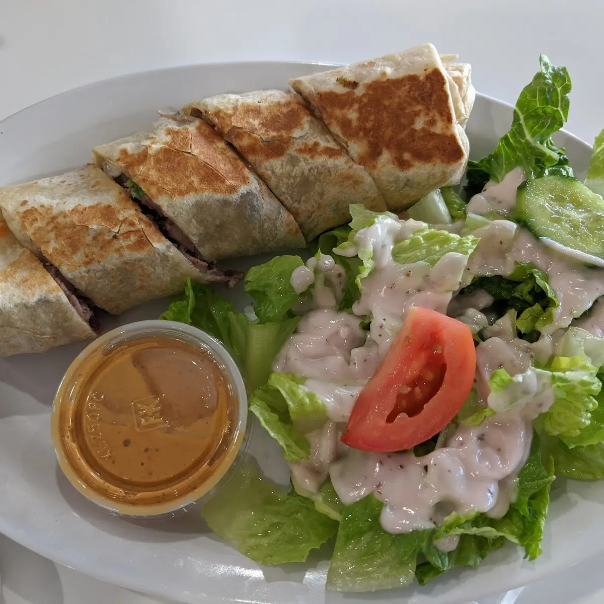 Beef Shawarma Sandwich with Salad