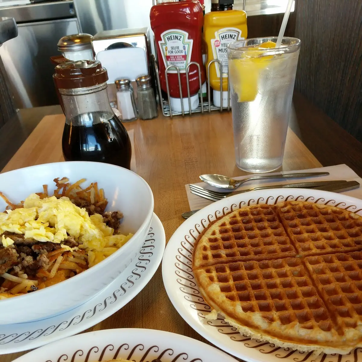 Waffles and a Hash Brown Bowl