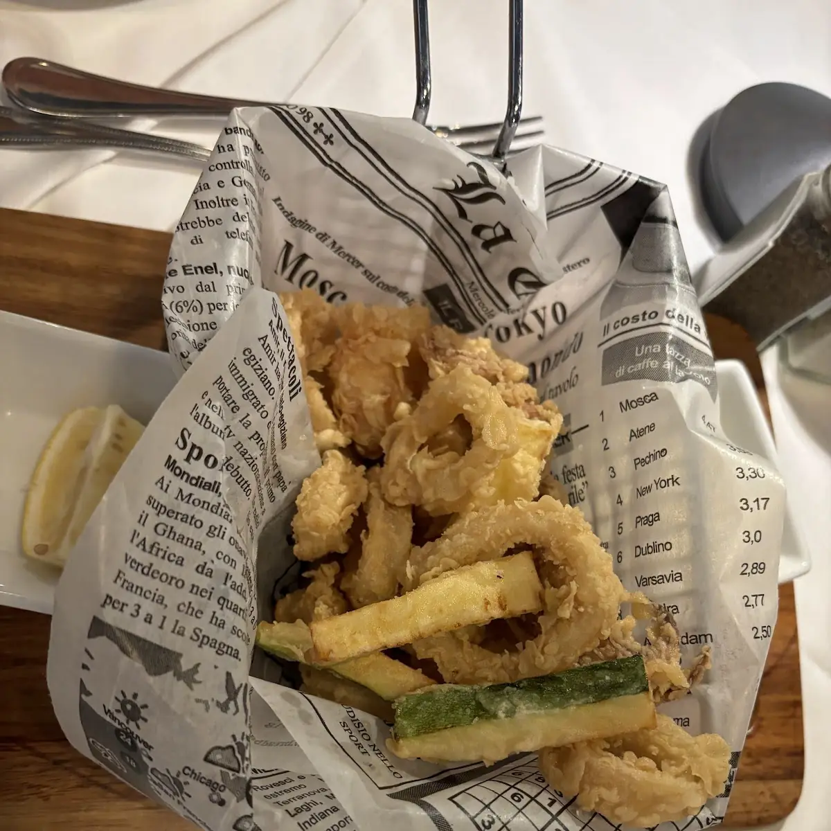 Fried Shrimp Calamari and Zucchini