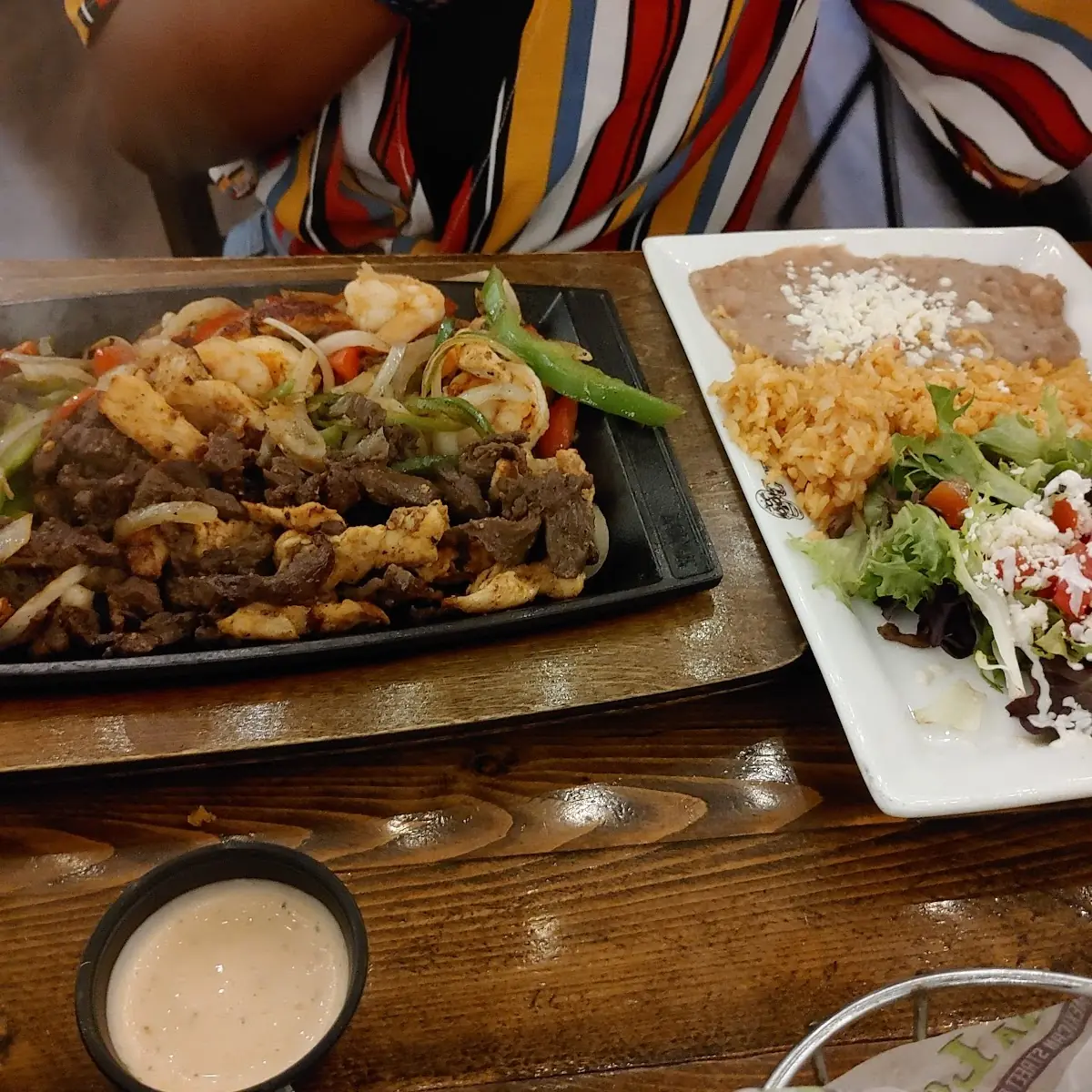 Shrimp Chicken and Steak Fajita