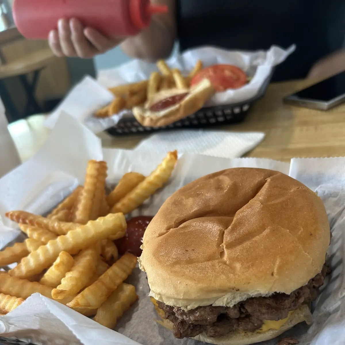 Double Cheeseburger Basket