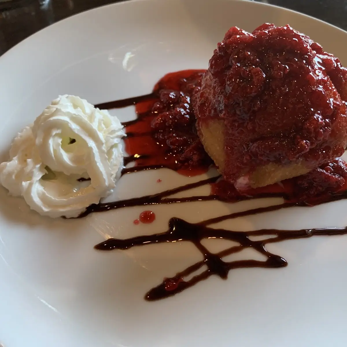 Fried Ice Cream with Raspberry Sauce