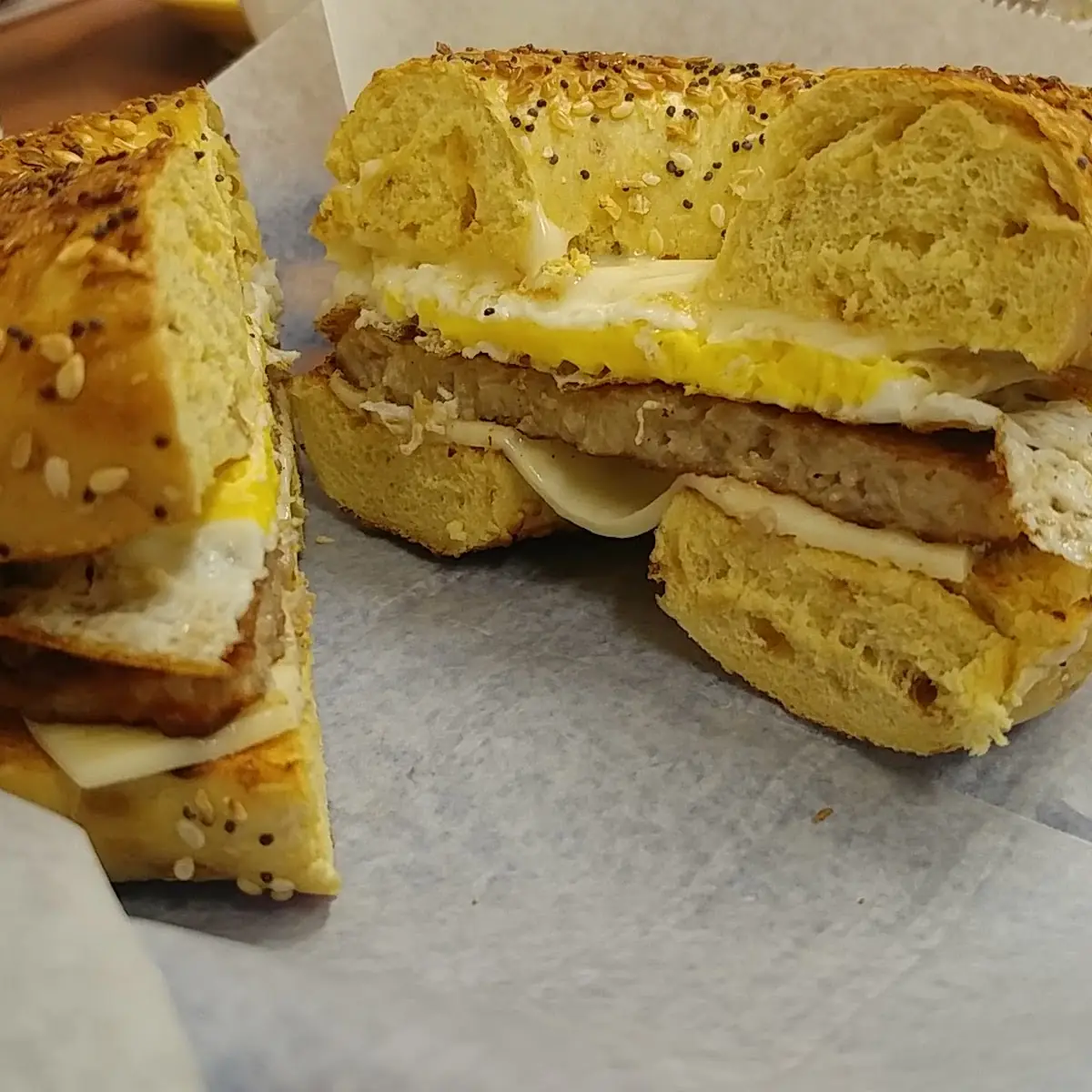 Steak Egg Cheese on a Bagel