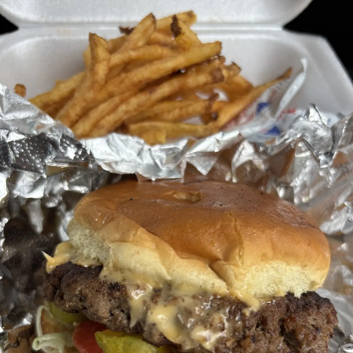 Beef Patty Burger with Cheese and Pickles