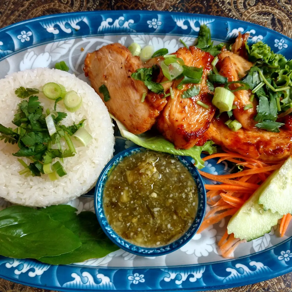 Grilled Lemon Grass Meat, Bangkok Noodle Soup & Grill