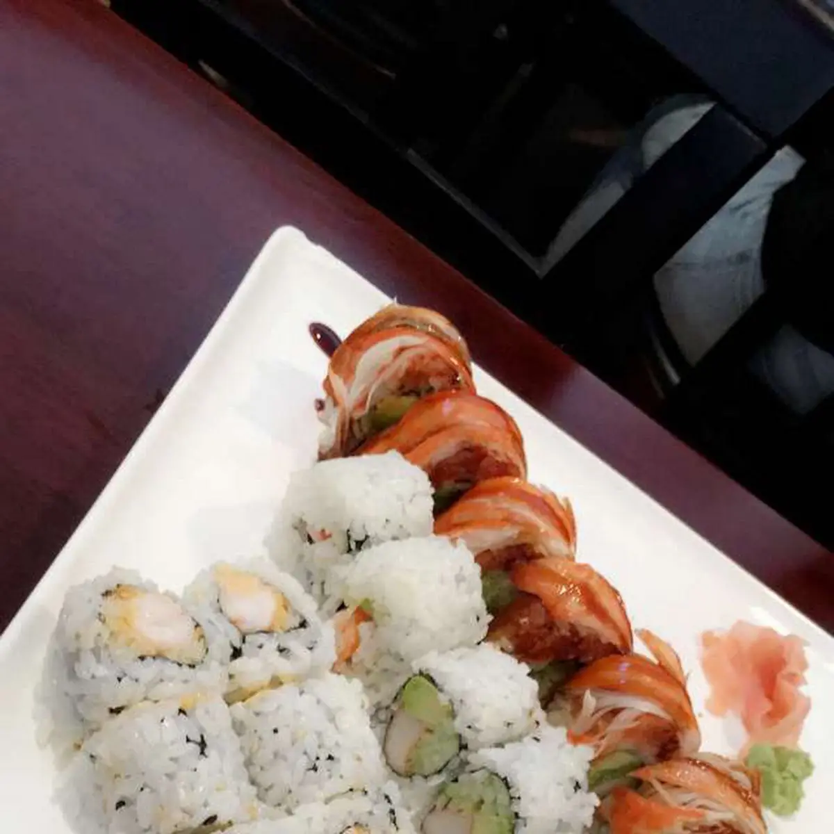 Avocado Roll and Dragon Roll