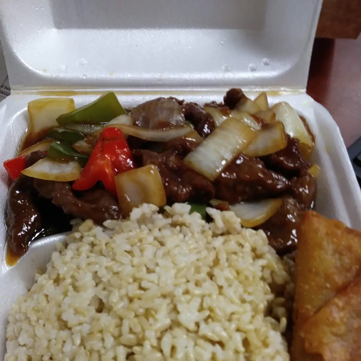 Pepper Steak and Brown Rice