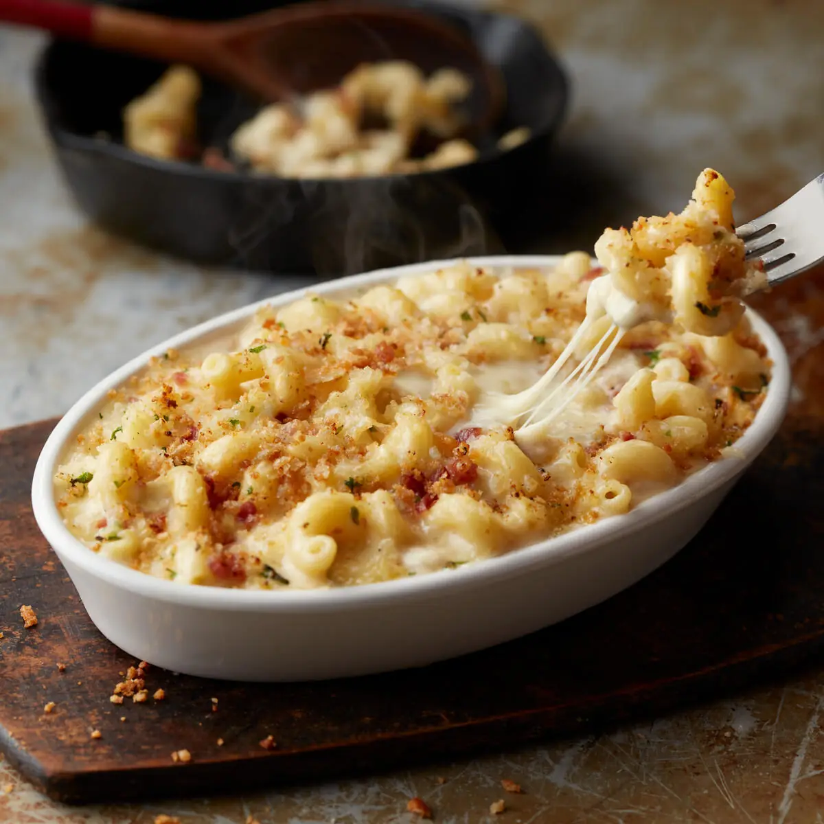 Steakhouse Mac & Cheese with Applewood Smoked Bacon and Four Cheeses