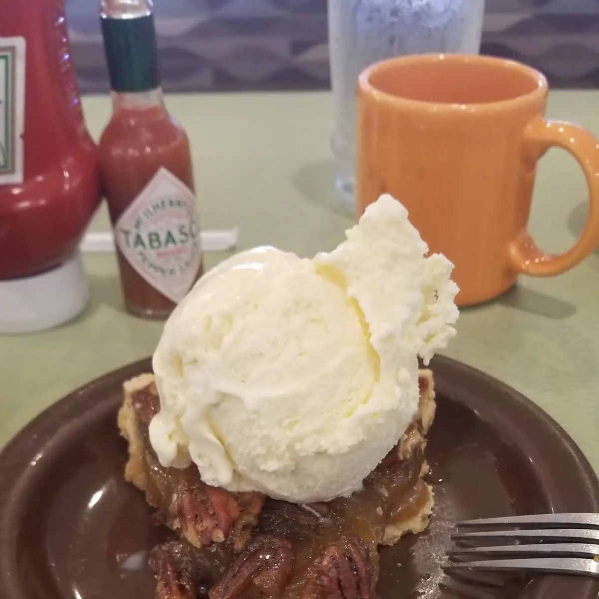 Pecan Pie with Vanilla Ice Cream
