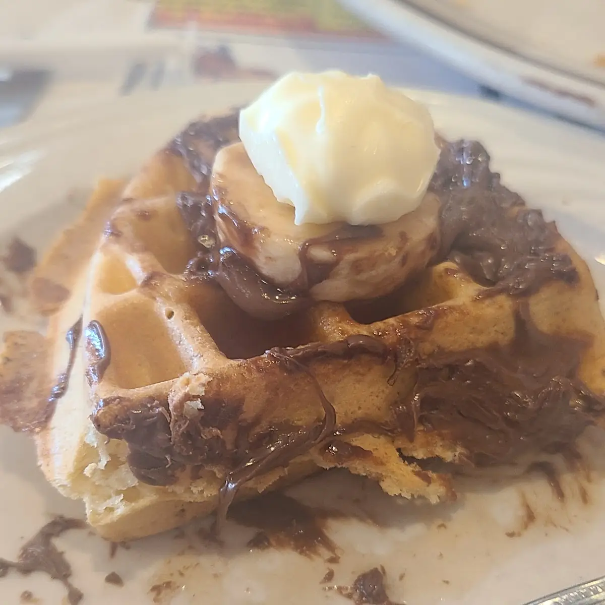 Banana Nutella Waffles
