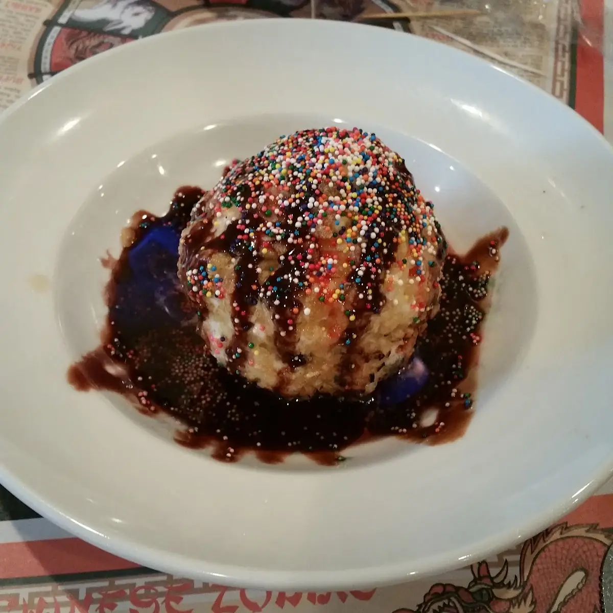 Fried Ice Cream on Fire