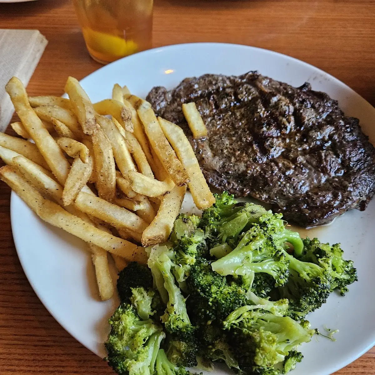 Ribeye Steak with Steamed Broccoli