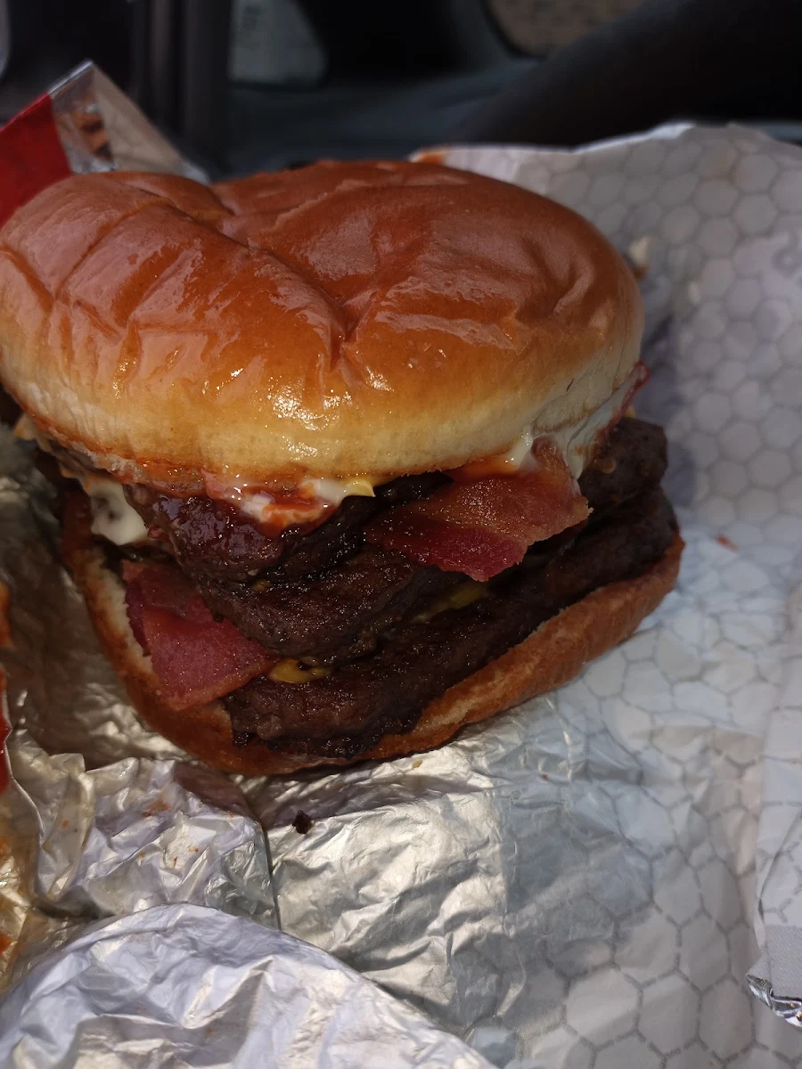 A Triple Cheeseburger with Bacon